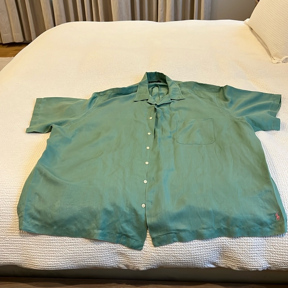 Men’s Polo by Ralph Lauren short sleeve button down shirt.